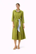3931-7 ITALIAN DESIGINER GREAT FABRIC 3/4 SLEEVE MED LENGTH DRESS