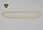 (1-0008) Gold Laminate - 4mm Figaro Link Anklet - 10" - BGF