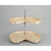 24'' Wide Kidney Banded Lazy Susan Set w/Twist & Lock Adjustable Pole