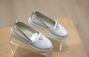 art. 503 Bassaran White Leather Perforated Loafers