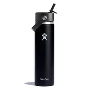 24oz Wide Mouth with Flex Straw Cap Black