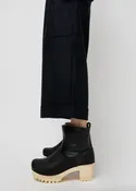 5" Pull on Shearling Clog Boot on Mid Tread, Ink/Aviator
