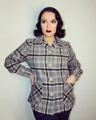 1940's Button Down Jacket-Black/Grey