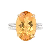 14k & Silver .9ct Citrine Ring