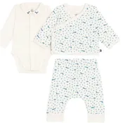 3Pc White Blue Fox Print Wrap Set