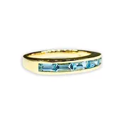 14K yellow gold Small Baguette Stacker band with aquamarine by Jane Taylor Jewelry — jane taylor jewelry