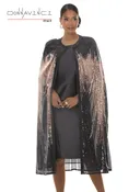 Donna Vinci  2pc. Dress & Cape Set, Style 12277
