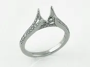 CATHEDRAL SPLIT SHANK DIAMOND ENGAGEMENT RING IN PLATINUM