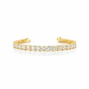 10.82 Cts 14K YELLOW GOLD Round Shape Tennis Bracelet