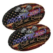 Built Not Bought Flag Rat Rod Decal (One) 2.5"x 4.25" 2 Pack ProSticker 723 2PK
