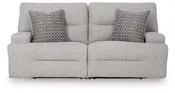 Acklen Place - 2-Piece Power Reclining Sectional Loveseat - Pewter