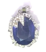 31.39cts GIA Certified Natural Conrundum Color-Changing Sapphire Pendant