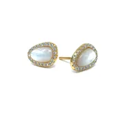 #1355 PAVE OVAL OPAL POST