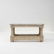 Oak Console with Marble Top