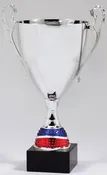 14 1/2″ RED,BLUE AND SILVER CUP ON MARBLE BASE (3 SIZES)