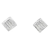 3.00 Carat Princess Cut Invisible Diamond Studs