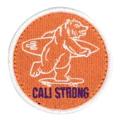 CALI Strong Bear Orange White Purple Round Hook-and-Loop Morale Patch