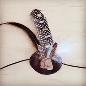 Aqua Terra Accent Turkey Feather & Leather Hat Band Only 954s