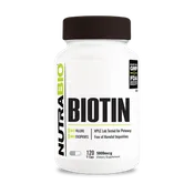 NutraBio Biotin (5000mcg) - 90 Capsules