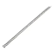 18K White Gold and Diamond Curb Link Bracelet
