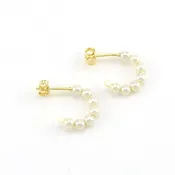 18k Gold Fill 15mm Simulated Pearl Hoop Earrings