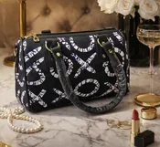 Black African XOXO Print Purse