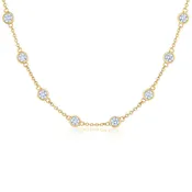 18ky Bezel Set DIA 2.50ctw String Necklace GH VS2-SI1, 18 inches