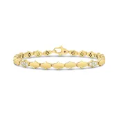 18K YELLOW GOLD COBRA DIAMOND SINGLE ROW BRACELET