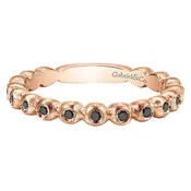 14K Rose Gold - Black Diamond Fashion Band - 24350