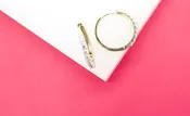 18K Gold Filled Large Huggies With Round CZ Stones