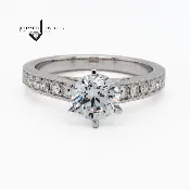 Cathedral Engagement Semi-Mount With Channel Style Diamonds And Milgrain Detail