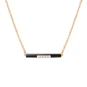 14K Rose Gold Black Enamel Diamond Necklace