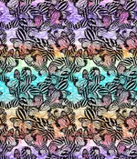 Animal Large Butterflies Ombre Stripe Swarming Multi P