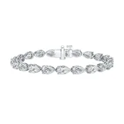 11.06 CT. Pear Cut Diamond Tennis Bracelet in 14K White Gold