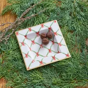 Bow Trellis Enameled Tori Trinket Tray