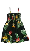 BOP Plumeria Infant Toddler Tropical Smocked Dress in Black
