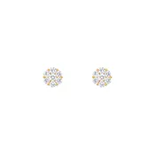 14 Karat Rose Gold Cluster Earrings With Diamonds