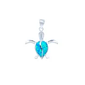 Lab-Created Opal Turtle Pendant