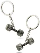 Antique Finish Dumbbell Key Chain-Phil.4:13