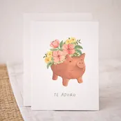 Marranito Te Adoro Greeting Card