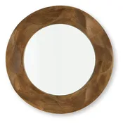 Aajon Accent Mirror — 3D Wave Frame in Warm Brown, 36 Inch