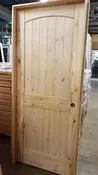 Pine Two Panel Arch Top Knotty Wood Interior Door Prehung