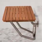 26" Wide Teak ADA Wall Mount Shower  Bench Seat
