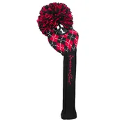 Argyle Pom Pom - Black / Red