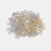100 pcs Gold Jump Rings Extra Thick pvd Ion Plated Gold and Silver Toned White Gold 100 pieces per order