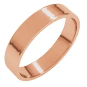 10K Rose Gold 4 mm Ultra-Lightweight Flat Band Size 7.5