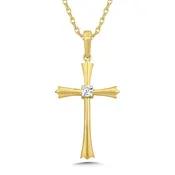 10K Yellow Gold Diamond Cross Pendant – 0.05 CT | Beeghly & Co. Jewelers