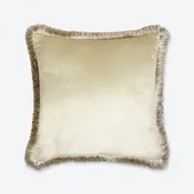 Beige Fringe Cushion Cover