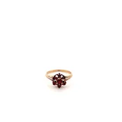 10k Garnet Floral Ring