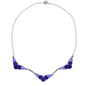 Art Deco  Sterling Blue Enamel Bubbles Necklace